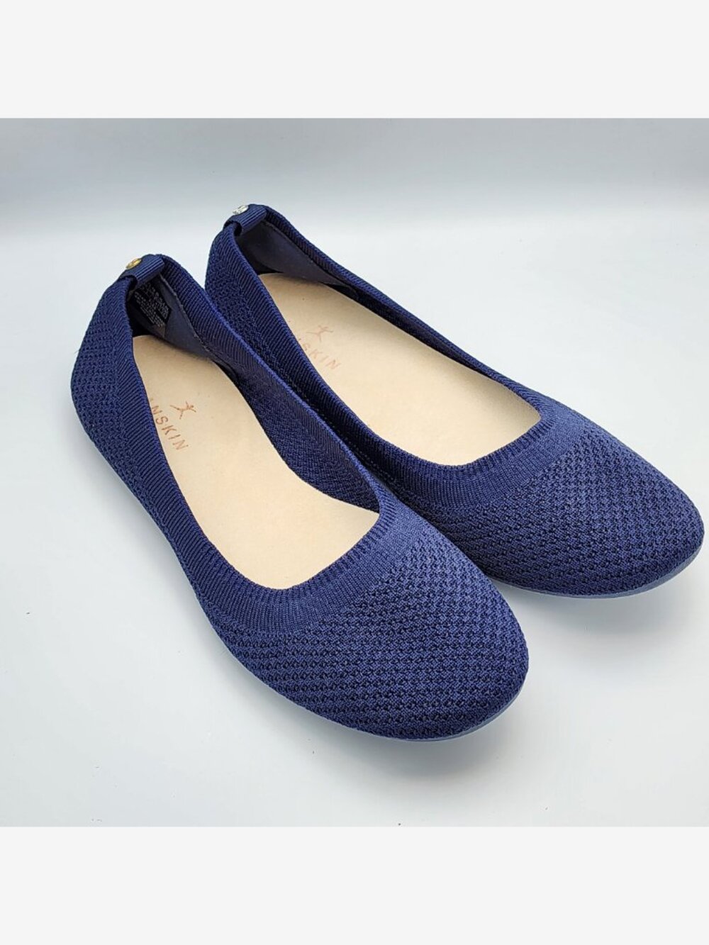 Navy Knit Ballet Flats | Women's 9 - Picture 3 of 17
